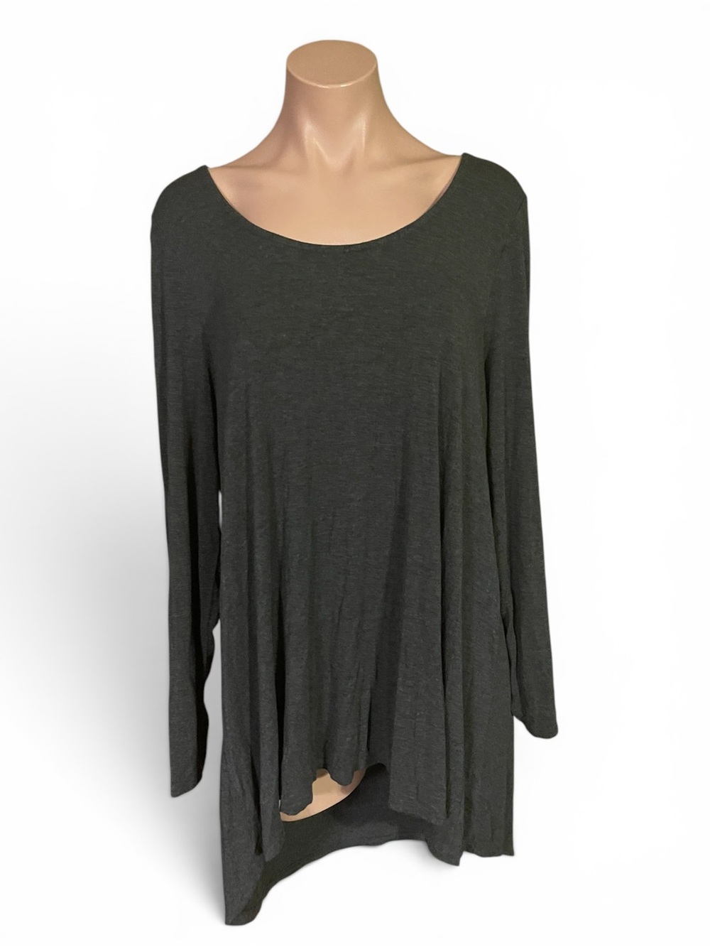 Torrid Super Soft Knits Plus Size 1X Dark Gray Tunic Top Long Sleeve Shirt